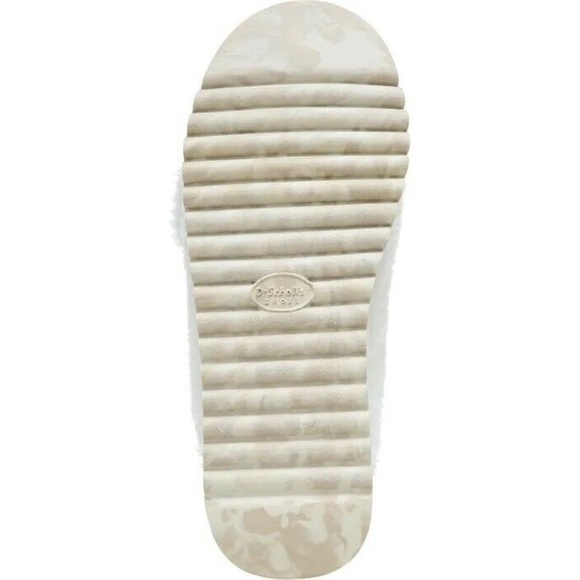 NEW Dr. Scholl’s Staycay OG Faux Fur Buckle Sandals WHITE TOFU NIB FAUX COMFY - Picture 3 of 4